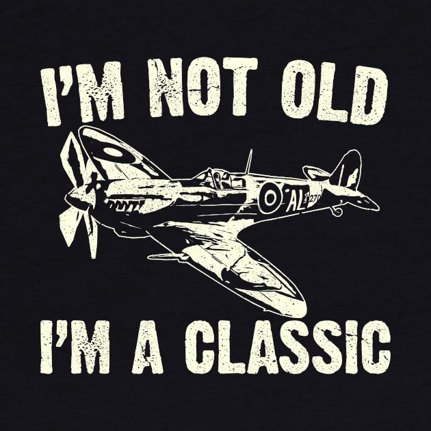 Airplane Aircraft Plane Spitfire 40th 50th 60th 70th 80th Birthday Gift Idea Men by BeesTeez